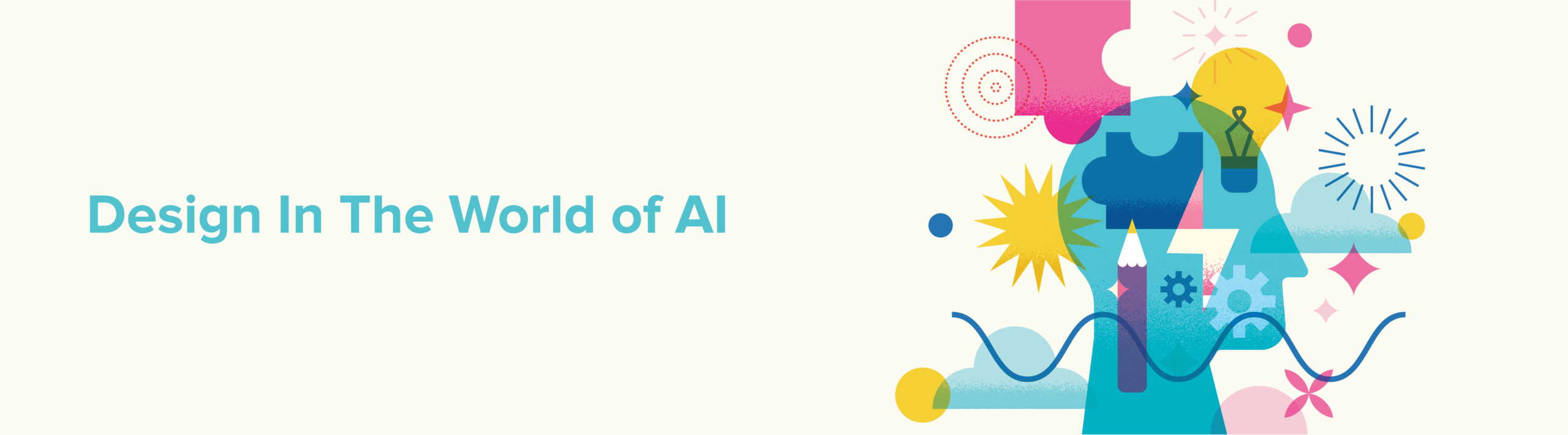 Design AI-03-blog | DENNISON CREATIVE Banner reads 'Design In The World of AI' with a colorful abstract AI-themed illustration on the right.